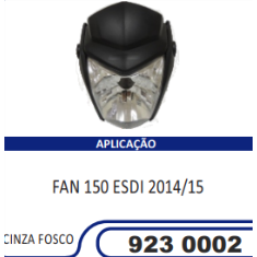 Carenagem Farol Completa Compatível Fan-150 ESDI 2014/2015 (Cinza Fosco) Sportive